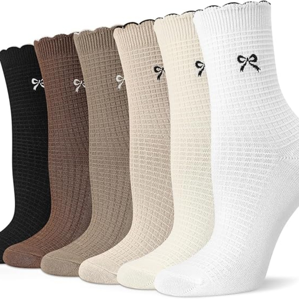 6 Pairs Women’s Ruffle Crew Socks